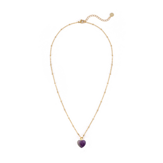 Amethyst Heart Charm Pendant