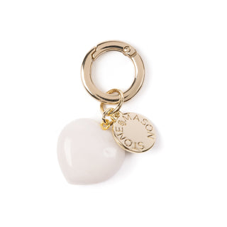 White Jasper Heart Keyring