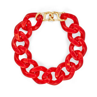 Coral Red Candy Chain Bracelet