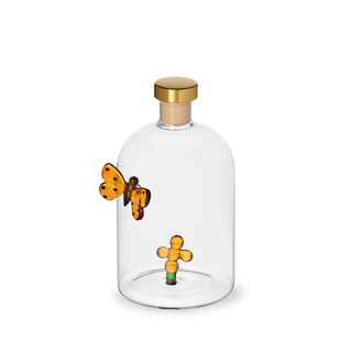 Amber Butterfly & Flower Bottle