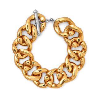 2cm Hammered Gold Bracelet