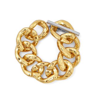 3cm Hammered Gold Bracelet