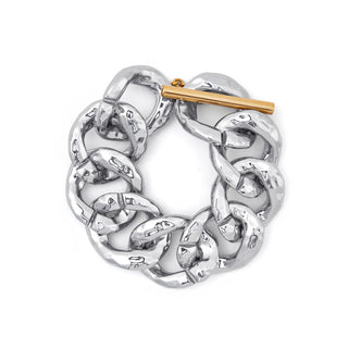 3cm Hammered Silver Bracelet