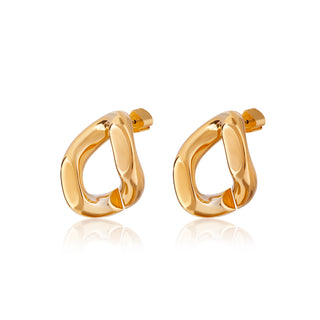Gold 3cm Link Earrings