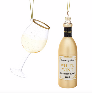 White Wine and Glass Boozy Bauble