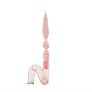 Percy Pink Twist Candlestick Holder