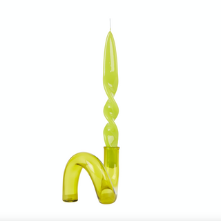 Lime Twist Candlestick Holder